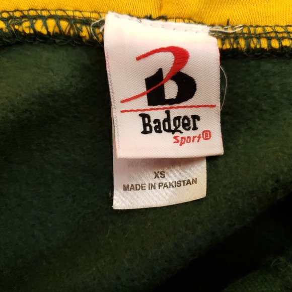 Badger Hoodie Men's Sz XS Green Yellow - Picture 5 of 7
